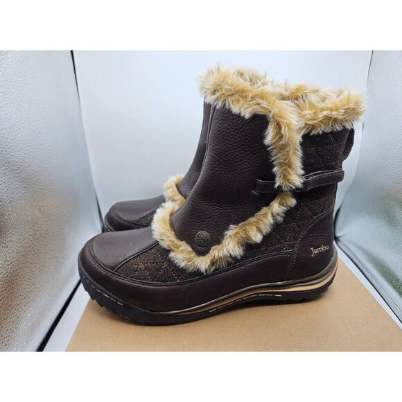 Jambu Women's‎ Eskimo Dark Brown Boots Fur Lined Size 9.5 New with Box Zip Up - Picture 2 of 10
